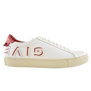 Givenchy Mens Urban Street White Leather Red Logo Knot Low Top Sneaker 43 10